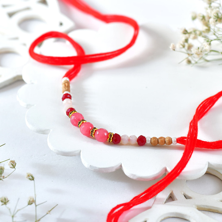 Graceful Blush Bead Rakhi