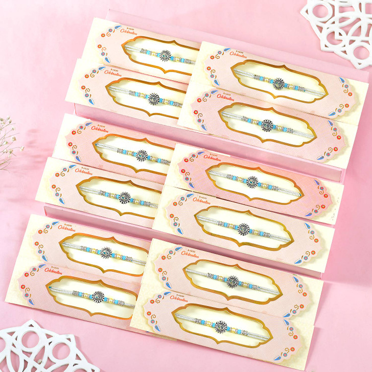 Om Rakhi with Fine Beads Work
