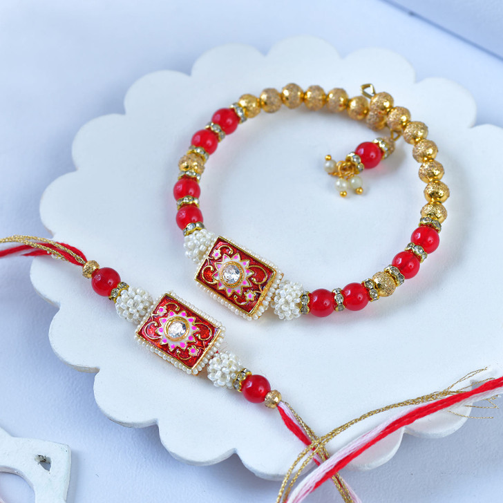 Royal Ruby Pearl Bhaiya Bhabhi Set
