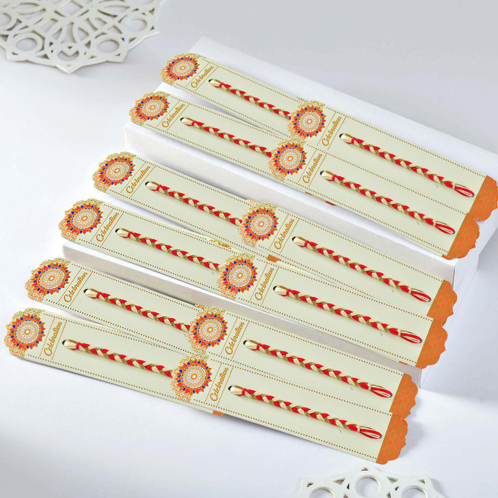 Sacred Red and Gold Braided Rakhi