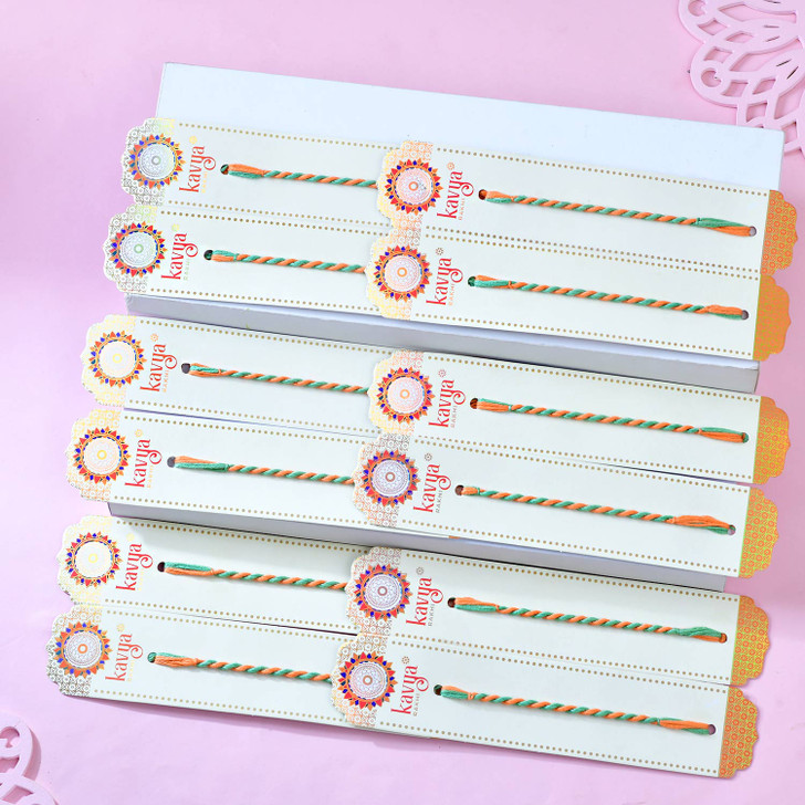 Kesariya Green Rakhi Thread