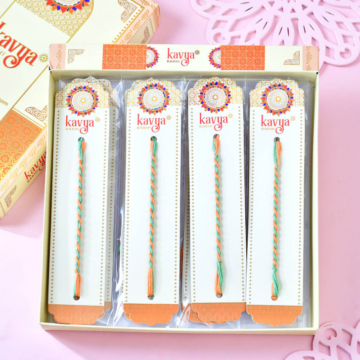 Kesariya Green Rakhi Thread