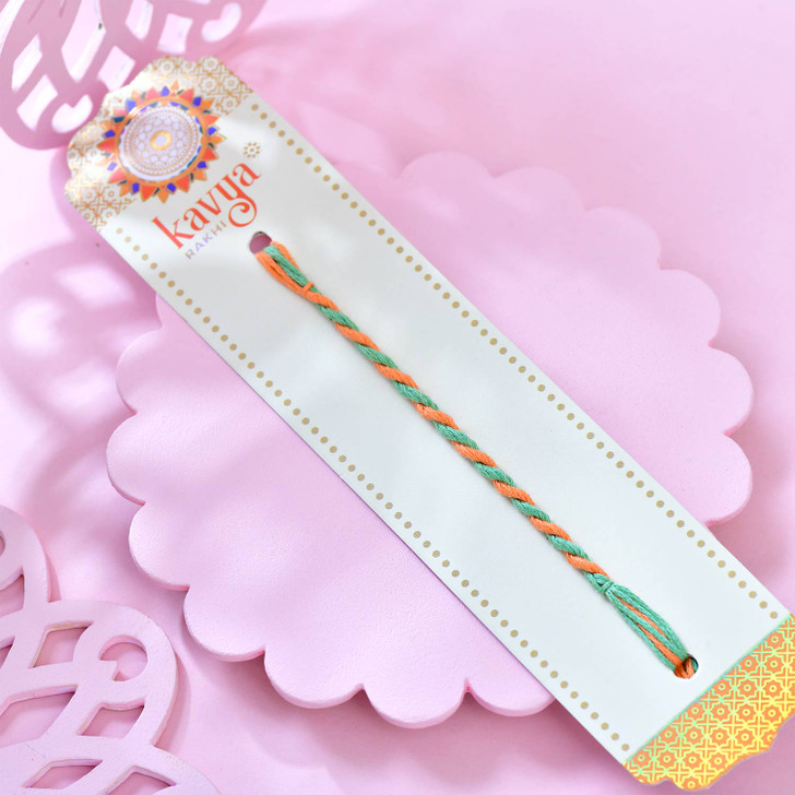 Kesariya Green Rakhi Thread