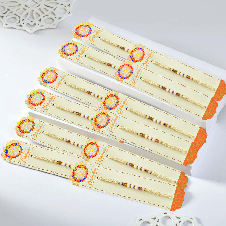 Sacred Ivory Rudraksha & Beads Rakhi