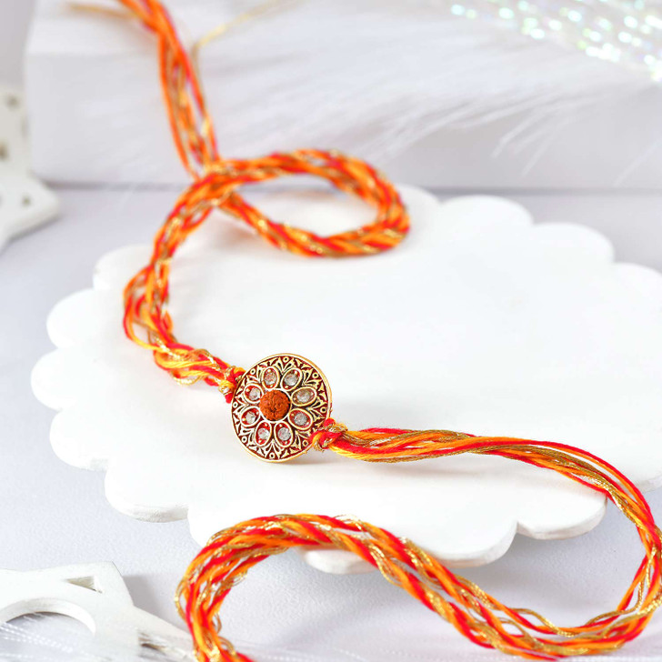 Royal Rudraksha Kundan Rakhi