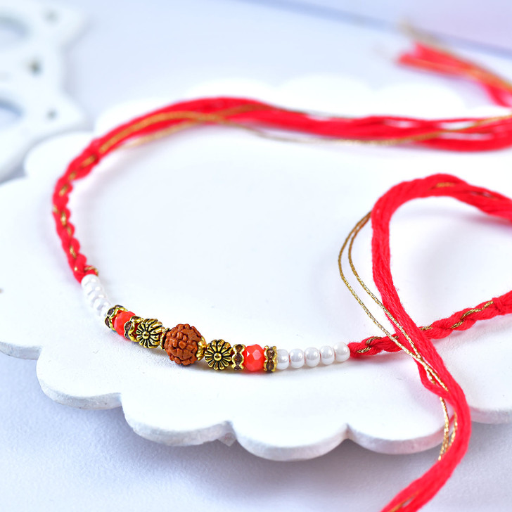 Divine Rudra Pearl Elegance Rakhi