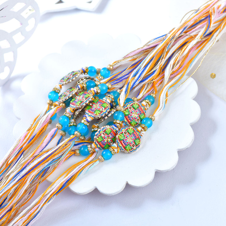 Vibrant Floral Motif Designer Rakhi (Loose)