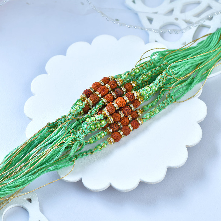 Emerald Rudra Trinity Rakhi (Loose)