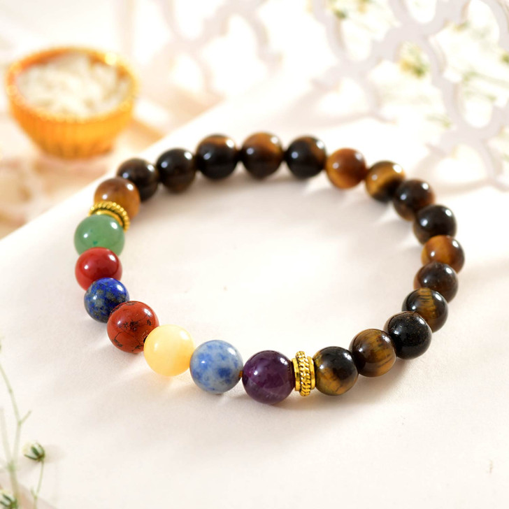 Navratna Style Beaded Rakhi