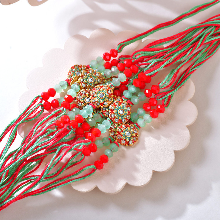 Emerald Bloom Designer Rakhi (Loose)