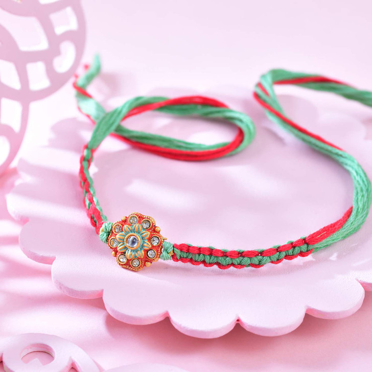 Floral Elegance Dual Tone Rakhi (Loose)