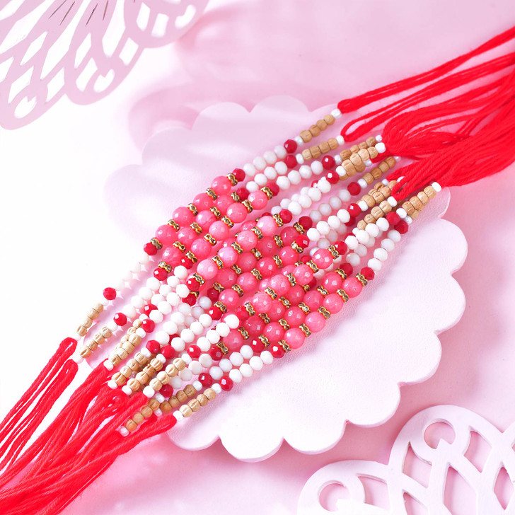 Graceful Blush Bead Rakhi (Loose)
