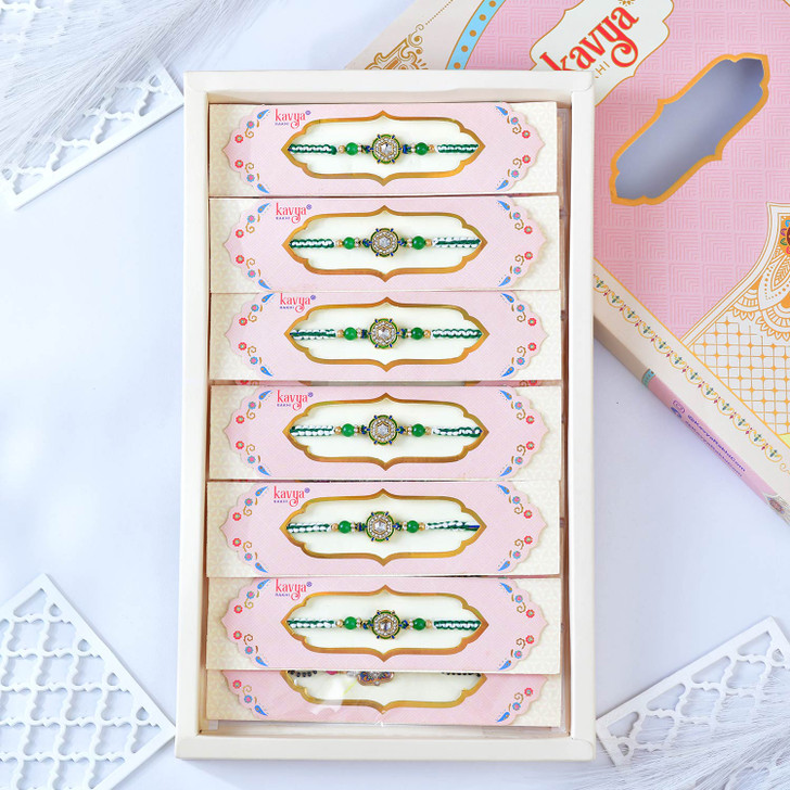 Kavya Rakhi Emerald Spark Designer Rakhi