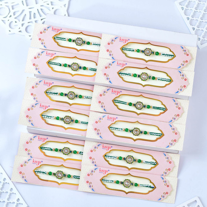 Kavya Rakhi Emerald Spark Designer Rakhi