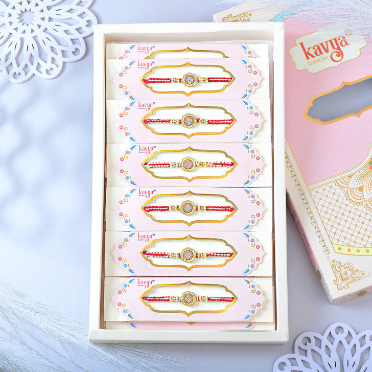 Royal Blossom Stone Rakhi