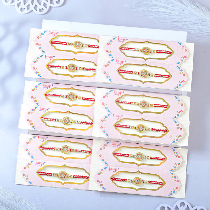Royal Blossom Stone Rakhi