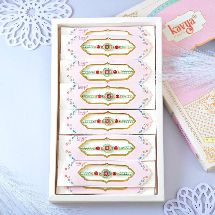 Kavya Mint Blossom Designer Rakhi