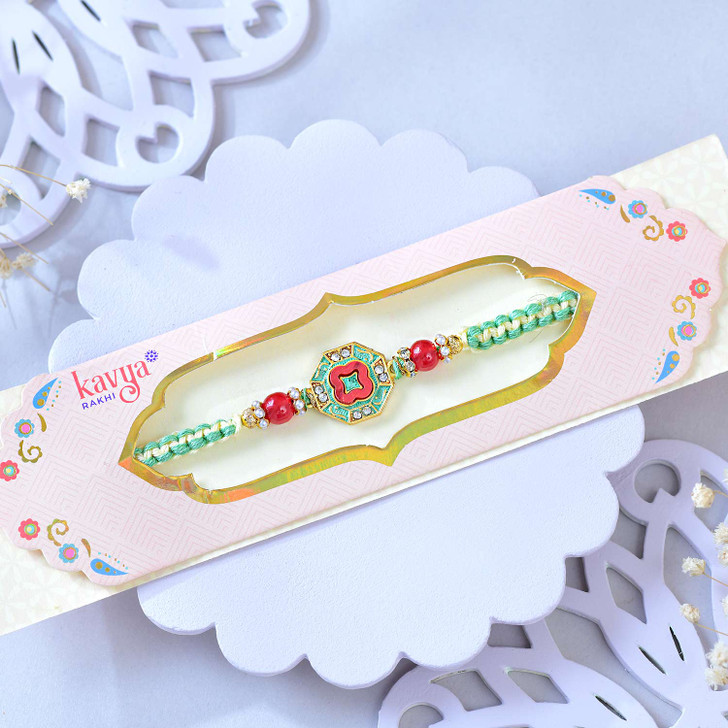 Kavya Mint Blossom Designer Rakhi