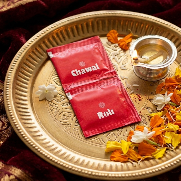 Premium Roli Chawal Packet Set for Raksha Bandhan