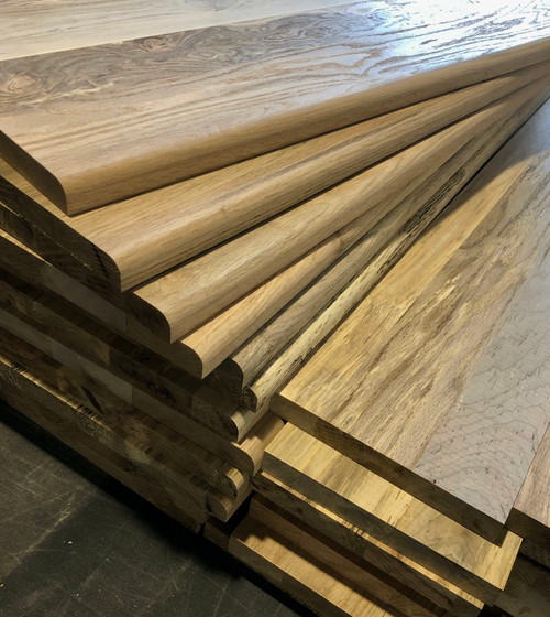 Solid Figured Hard Wood Ambrosia Maple Stair Treads and Risers - A One of a Kind Artisan Staircase!