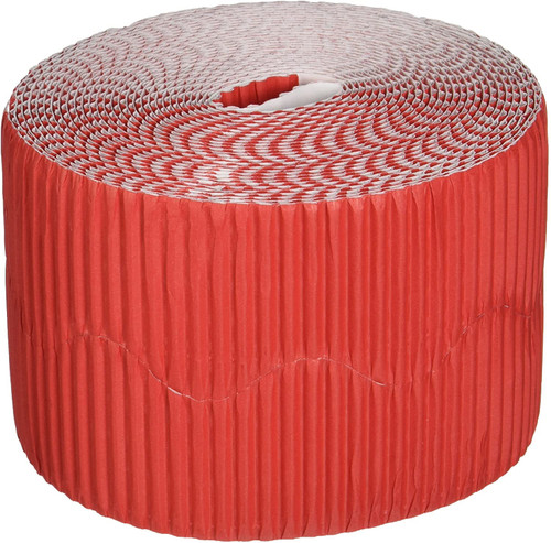 Red Corrugated Border Trim, 2-1/4 Inch x 50 Feet