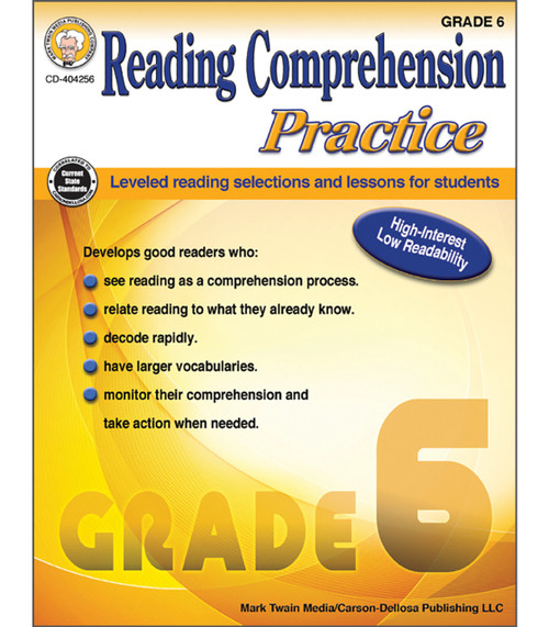 Reading Comprehension Practice Resource Book Grade 6 Paperback