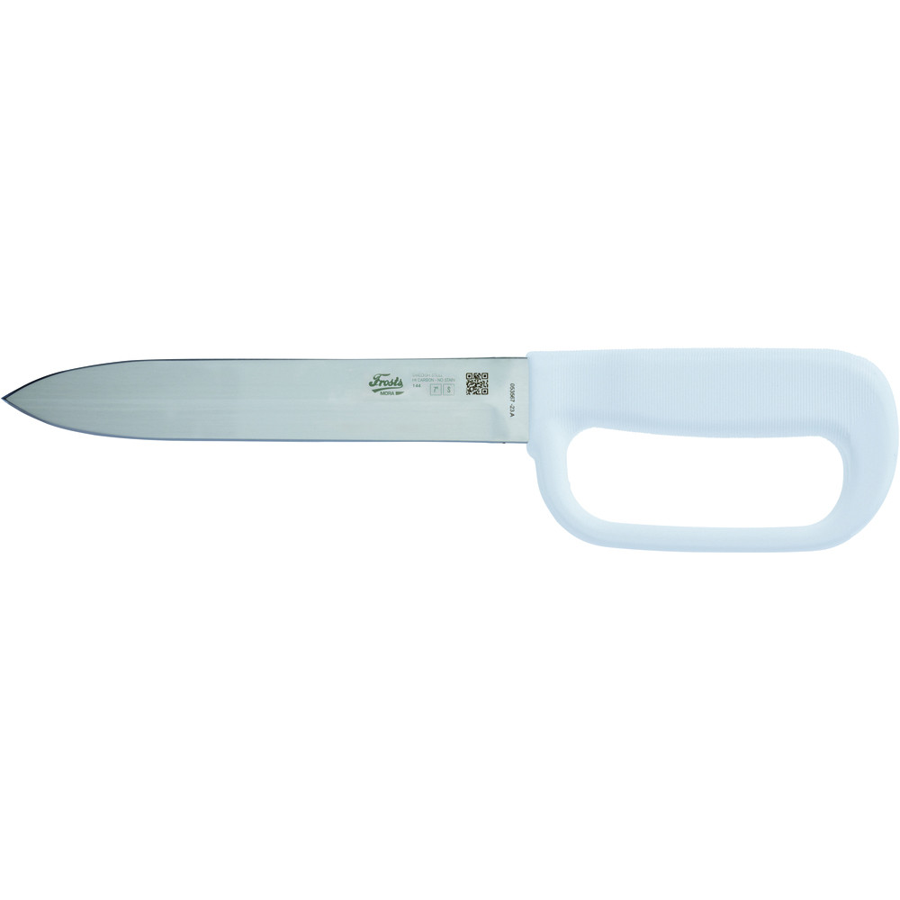 Frosts Mora Sticking Knife, Stiff, Sabre Handle, White - Bunzl