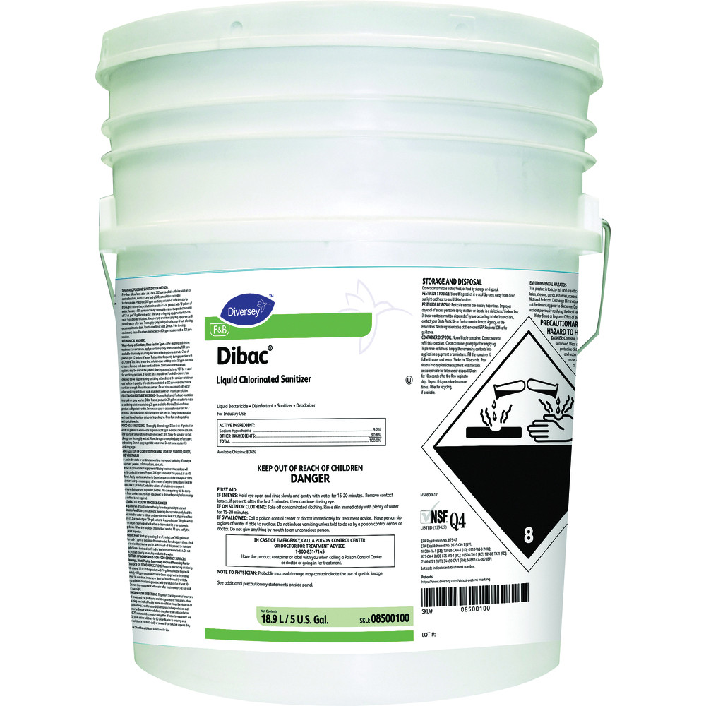 Diversey Dibac®, Liquid Chlorinated Sanitizer - Bunzl Processor