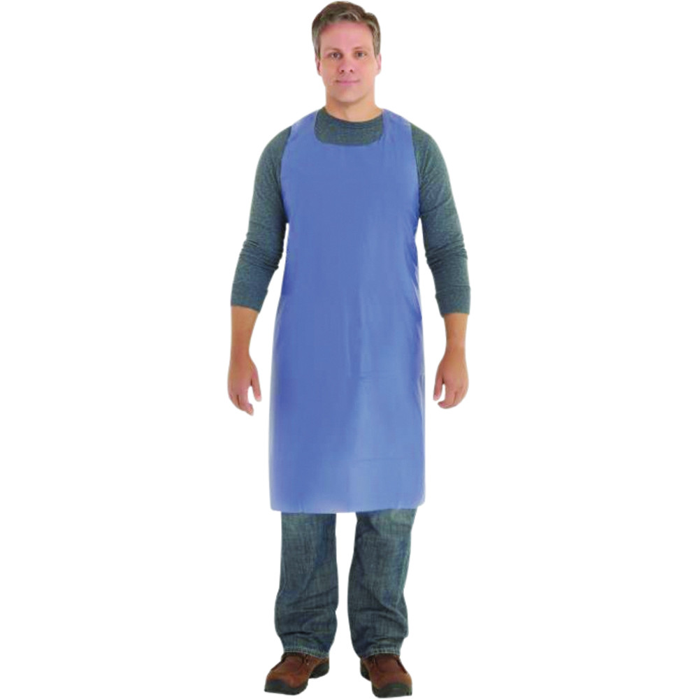 Ansell AlphaTec® 56-015 Die-Cut Disposable PVC Aprons, 6mil, Blue