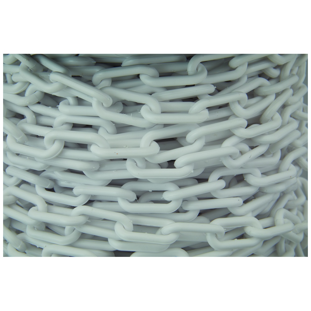 Mr. Chain Plastic Barrier Chain, 1.5 Inch Links, 200 Feet Reel, White