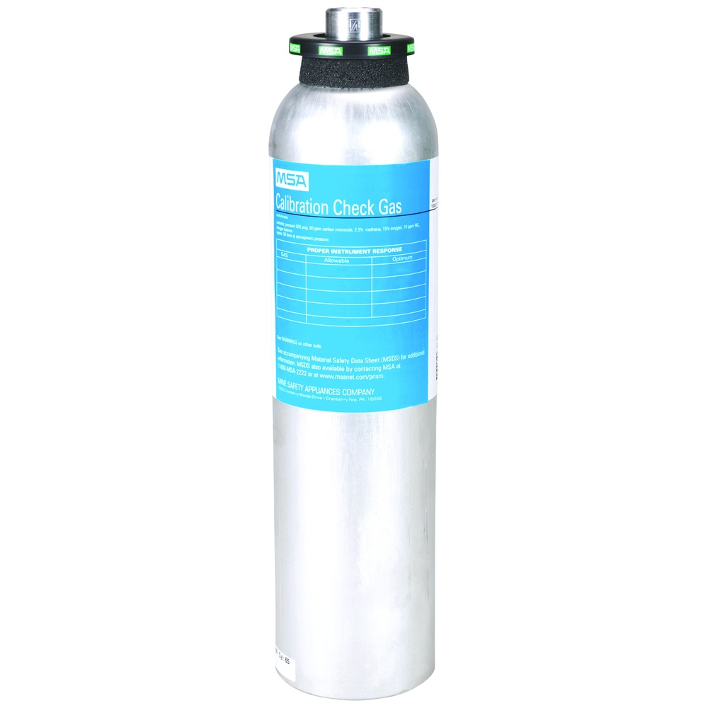 MSA Safety Calibration Testing Gas, (CH4)-1.45%, (O2)-15%, (CO) 60 PPM, (H2S)-20 PPM, (CO2)-2.50%