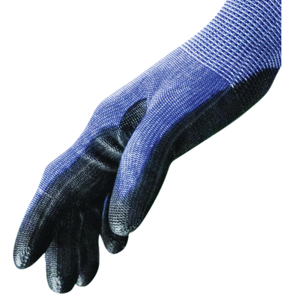 HexArmor® Helix® 2076 Cut-Resistant Gloves, Polyurethane Coated, 13 Gauge, Blue/Black