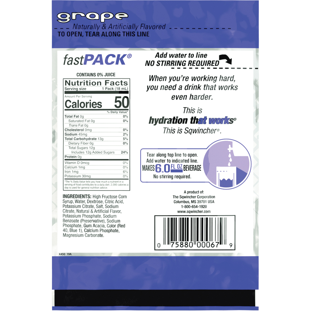 Sqwincher® Fast Pack® Liquid Concentrate Electrolyte Hydration Drink Mix