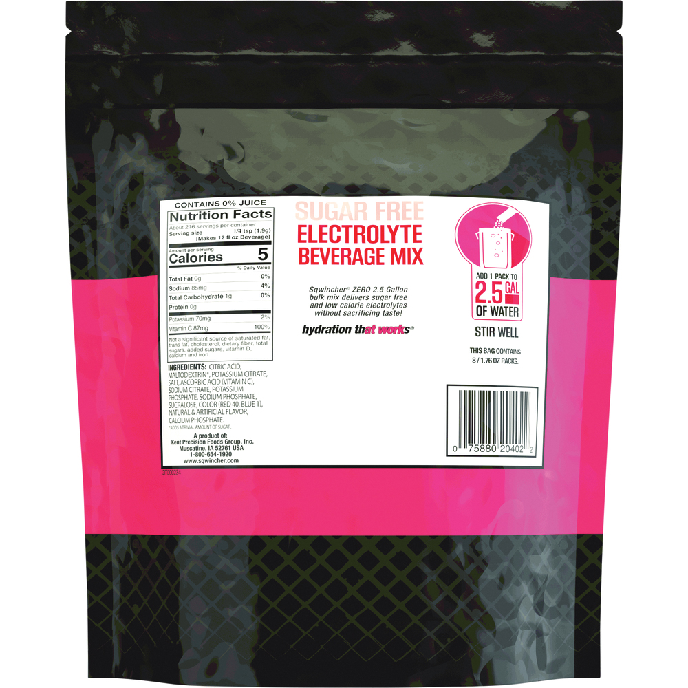Sqwincher® ZERO Powder Pack Electrolyte Hydration Drink Mix