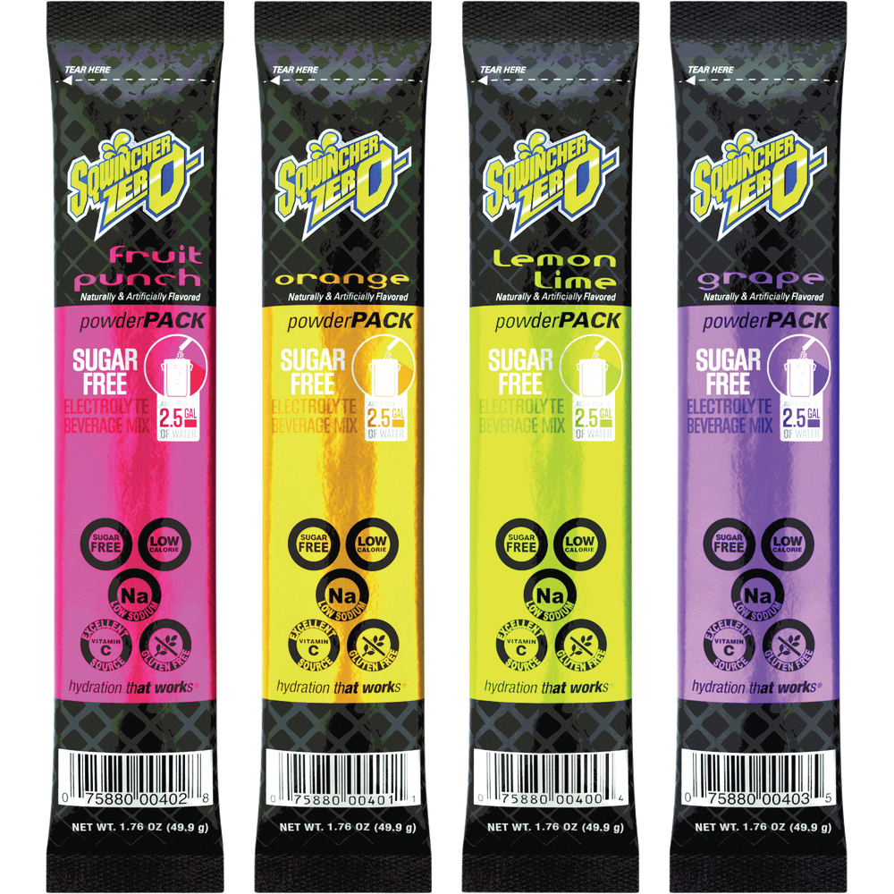 Sqwincher® ZERO Powder Pack Electrolyte Hydration Drink Mix