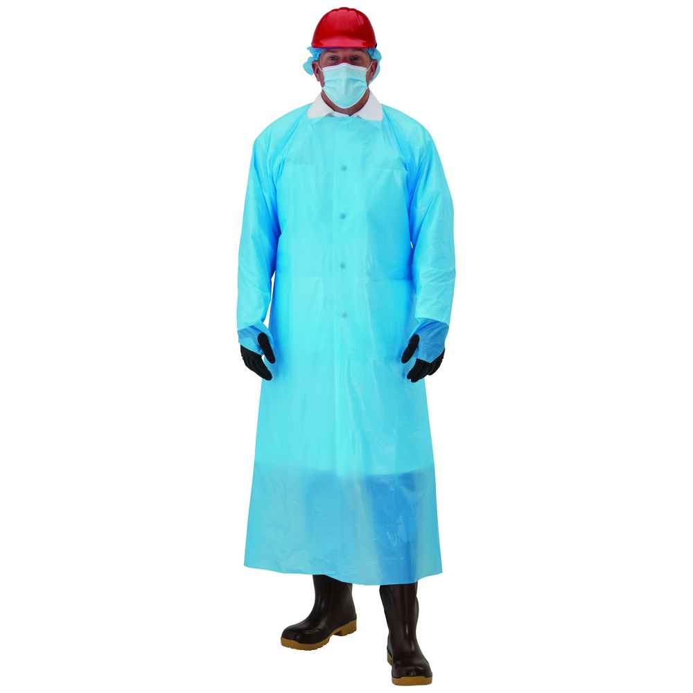 PolyCo PolyWear® Smooth Gowns, Thumb Loop, Open Back, 2 Mil PolyCo PolyWear® Smooth Gowns, Thumb Loop, Open Back, 2 Mil