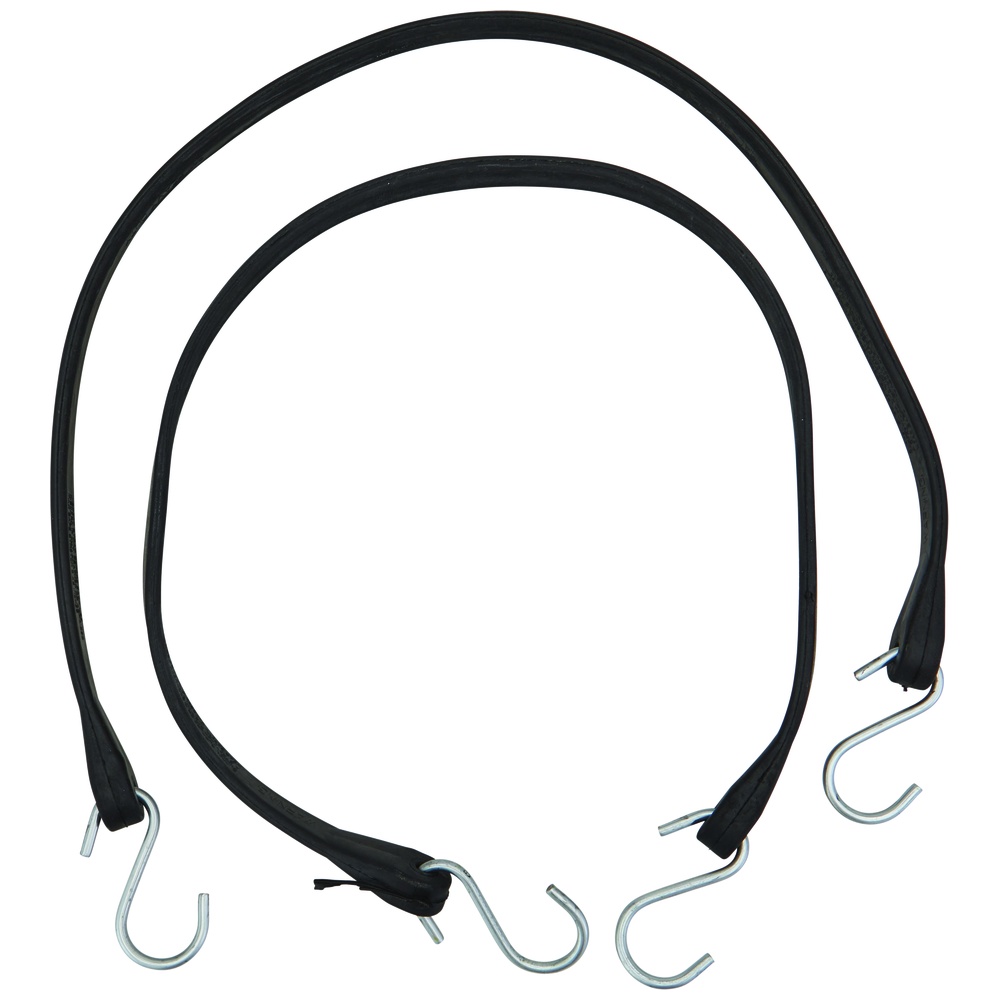 Rubber Bungee Cords with Hooks, 31 Inch, Black