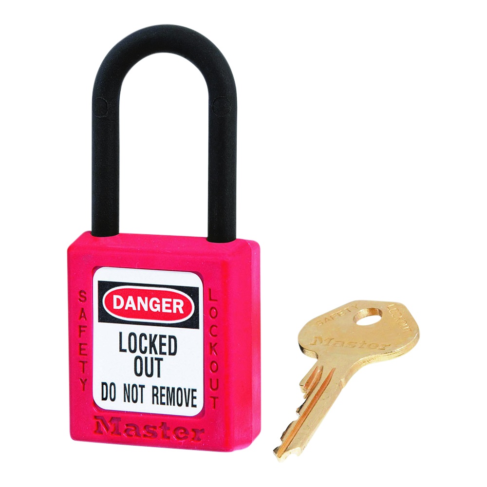 Master Lock Zenex™ Thermoplastic Safety Padlock, Dielectric, 1.5 Inch Shackle, Keyed Different
