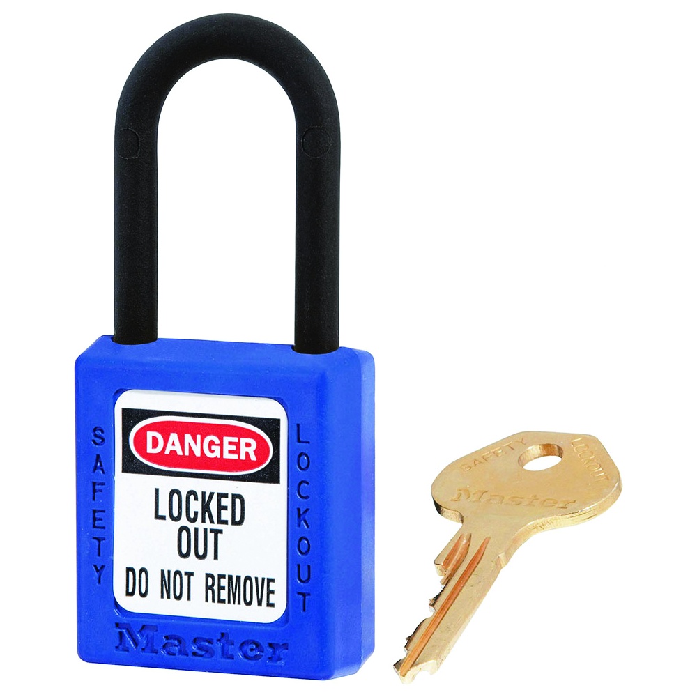 Master Lock Zenex™ Thermoplastic Safety Padlock, Dielectric, 1.5 Inch Shackle, Keyed Different