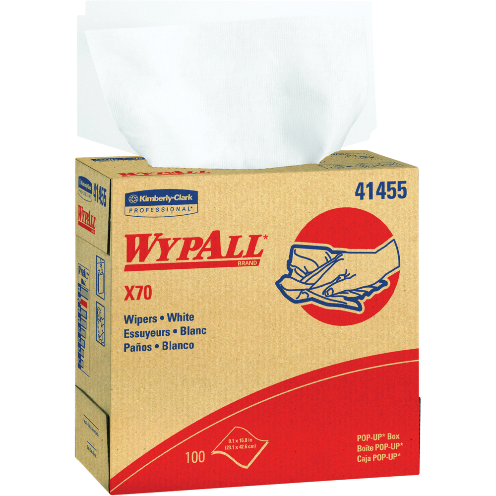 WypAll® PowerClean™ X70 Medium Duty Cloths, Dispenser Box, White