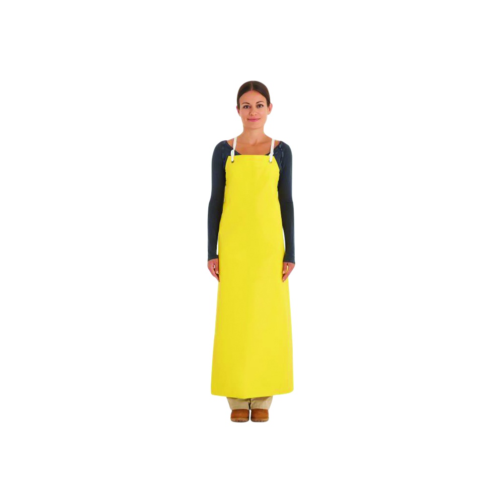 Ansell AlphaTec® 56-400 Neoprene Aprons, Sewn Edge, Integral Ties, 17 Mil, Yellow, 35 Inch x 45 Inch