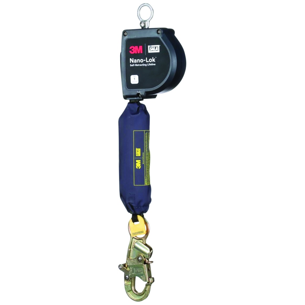 3M™ DBI-SALA® Nano-Lok™ Extended Length Self-Retracting Lifeline, Single Leg, Web, Snap Hook, Anchor Ring, 11 Feet
