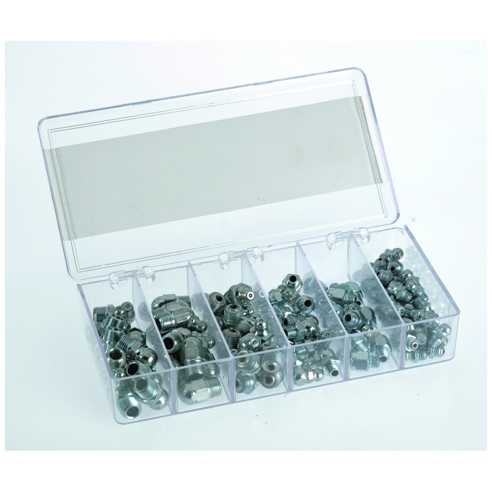 Hanna Rubber Zerk Replacement Kit, 100 Assorted Fittings