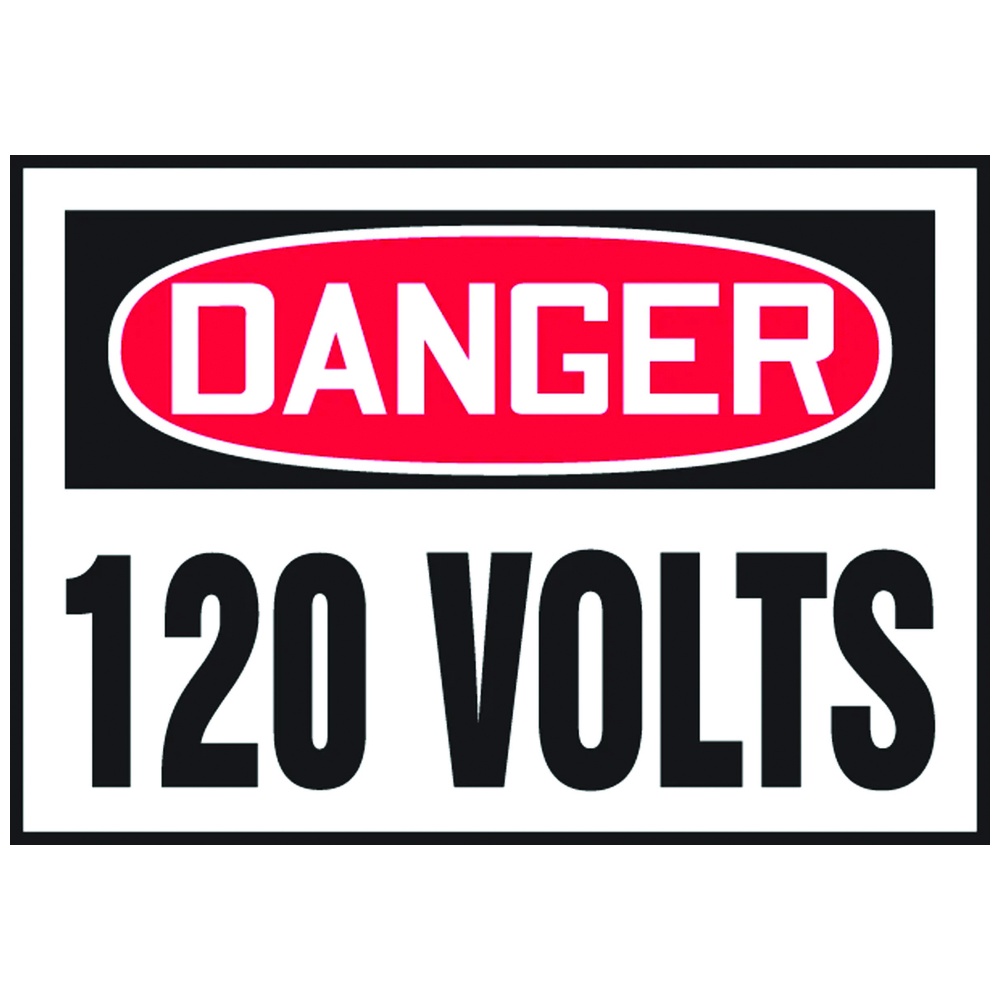 AccuformNMC Danger Sign, Adhesive Vinyl, 5 Inch x 3.5 Inch, White/Black