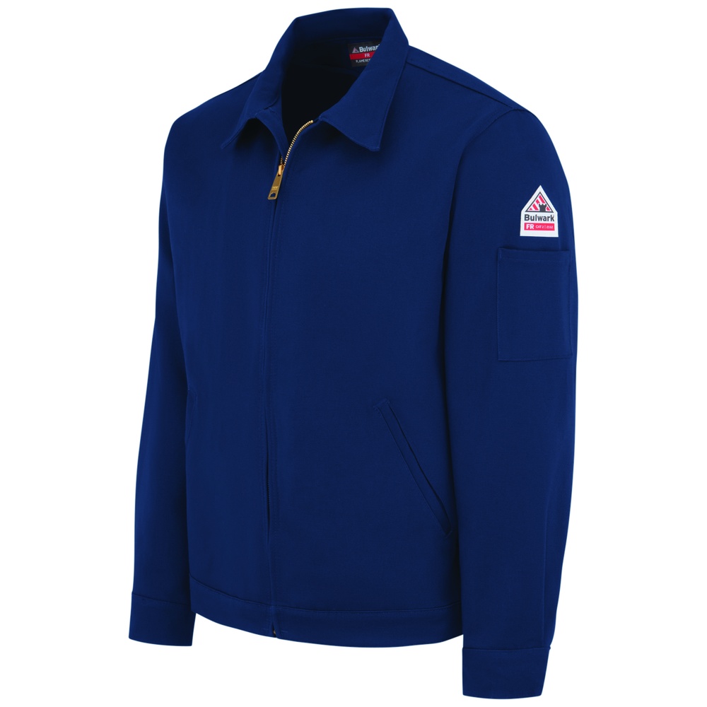 Bulwark® Protection Flame-Resistant (FR) Jacket, Mid-Weight CAT 2 FR/AR, Zipper, Navy