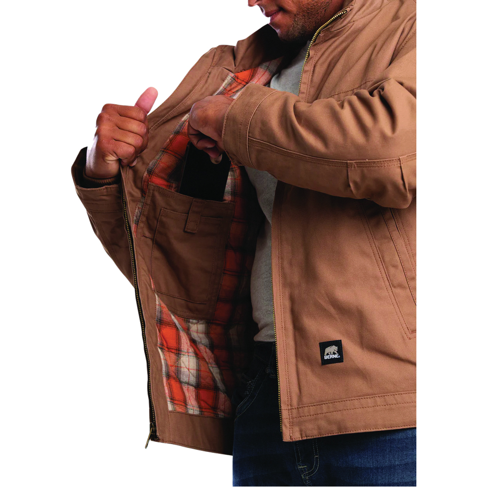 Berne Men's Washed Duck Flannel-Lined Work Jacket