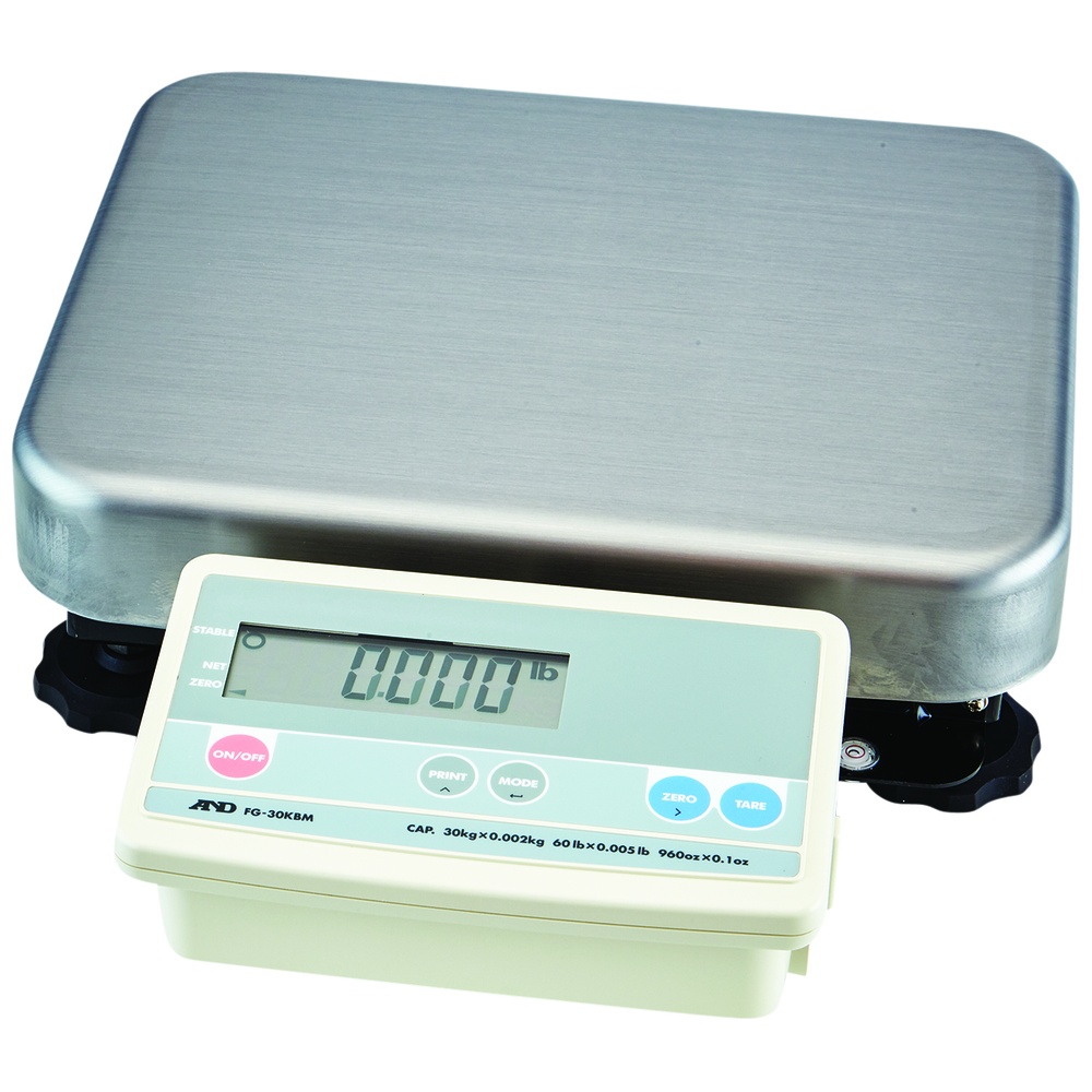 A&D Weighing FG-K Series Platform Bench Scale, Low-Profile, Medium Platform, No Column, 60 Pound x 0.02 Pound, Legal for Trade
