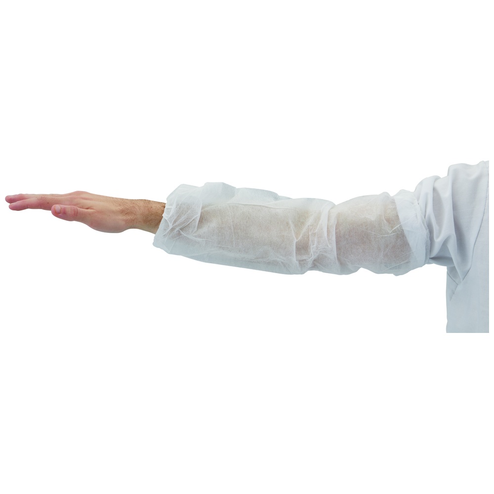 Liberty Safety Polygard™ Sleeves, Polypropylene, Serged Seams, Elastic, 18 Inch, White