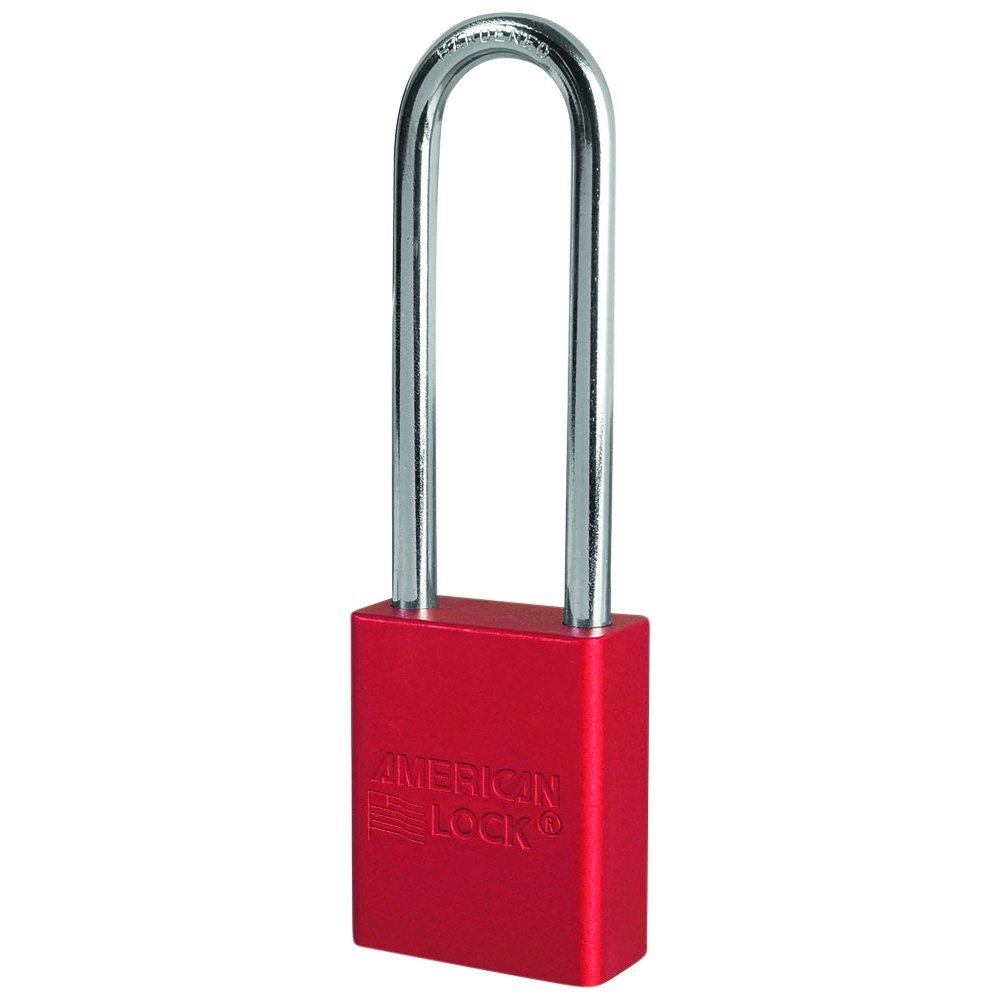 American Lock® Safety Padlock, Anodized Aluminum, 6 Pin, 3 Inch Shackle, Keyed Different