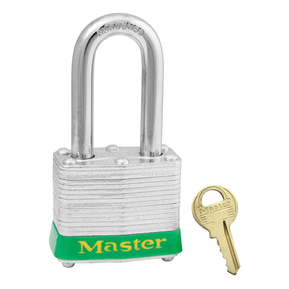 Master Lock Safety Padlock, Laminated Steel, 4 Pin, 1.5 Inch Shackle, Keyed Alike